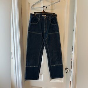 Rudy Jude Utility Jeans, indigo with white stitching, size 3